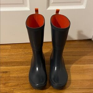 Helly Hansen Black Rain Boots with Orange Lining
